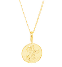 KATIE MULLALLY 9CT GOLD ST CHRISTOPHER COIN NECKLACE