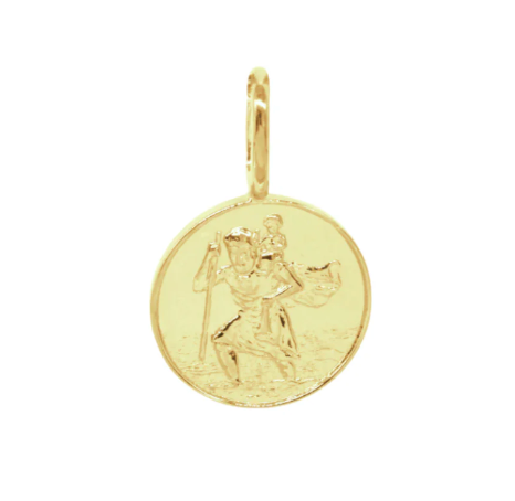 KATIE MULLALLY 9CT GOLD ST CHRISTOPHER COIN NECKLACE