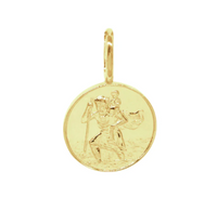 KATIE MULLALLY 9CT GOLD ST CHRISTOPHER COIN NECKLACE