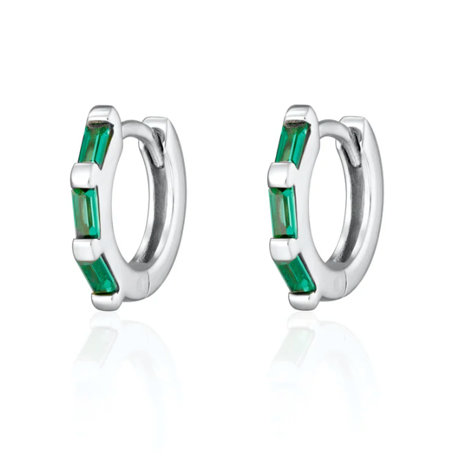 SCREAM PRETTY BAGUETTE HUGGIE EARRINGS