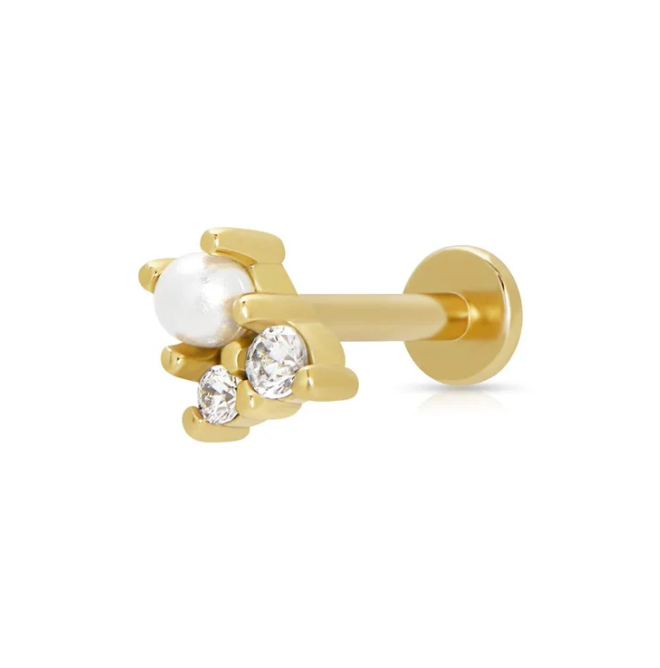 SCREAM PRETTY HANNAH MARTIN PEARL FLAT BACK SINGLE STUD EARRINGS