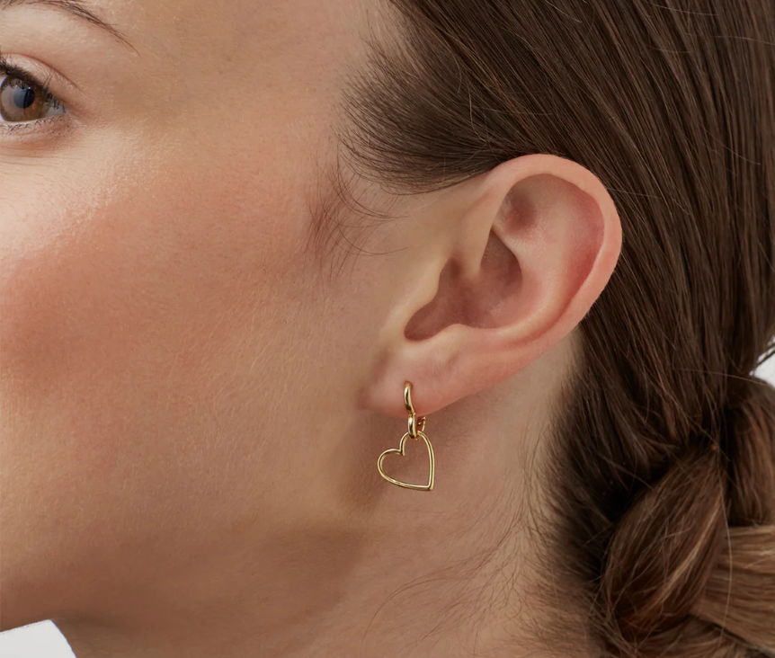 ESTELLA BARTLETT DOUBLE HEART HOOP EARRINGS