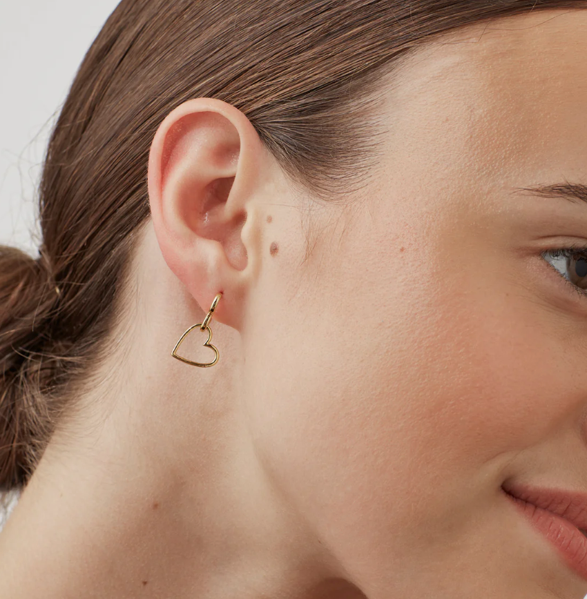 ESTELLA BARTLETT DOUBLE HEART HOOP EARRINGS