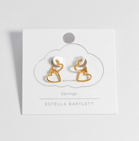 ESTELLA BARTLETT DOUBLE HEART HOOP EARRINGS