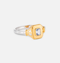 V BY LAURA VANN JEAN SPINEL BLUE SIGNET RING