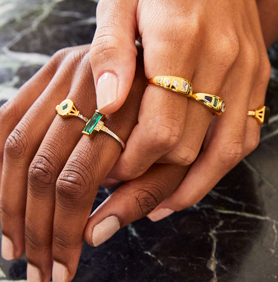 V BY LAURA VANN TILLY MINT GREEN RING