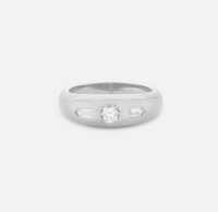 V BY LAURA VANN TINA CLEAR STONE SILVER RING