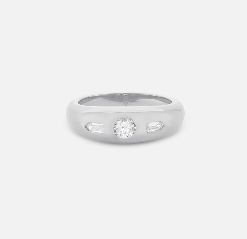 V BY LAURA VANN TINA CLEAR STONE SILVER RING