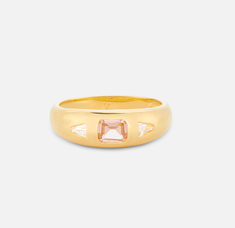 V BY LAURA VANN MARIAH PINK STONE RING