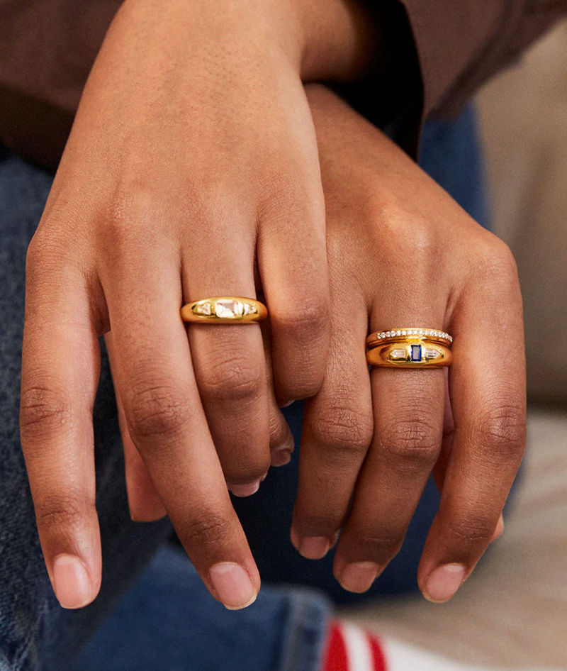 V BY LAURA VANN MARIAH PINK STONE RING