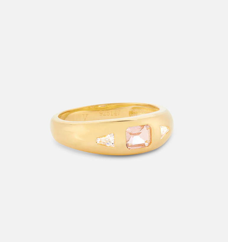 V BY LAURA VANN MARIAH PINK STONE RING