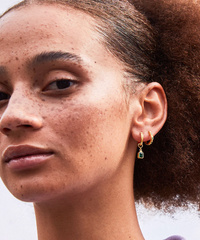 V BY LAURA VANN GREEN LENA HOOP EARRINGS