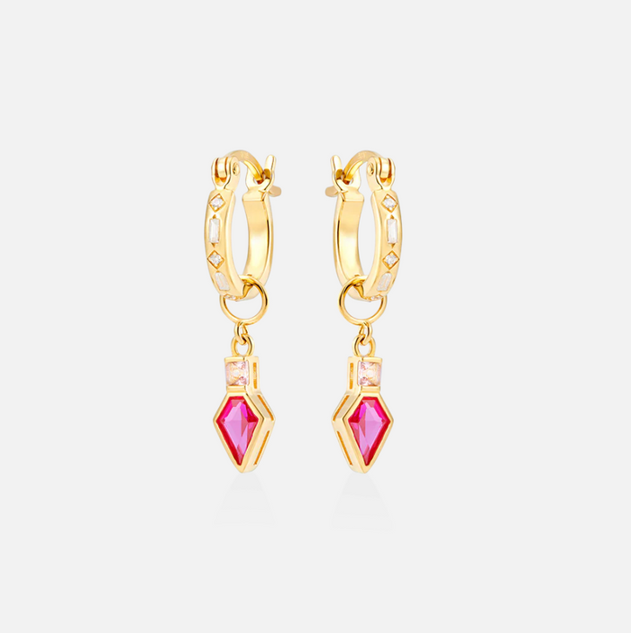 V BY LAURA VANN IRIS HOOP AND DROPS EARRINGS