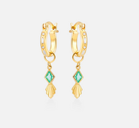 V BY LAURA VANN IRIS HOOP AND DROPS MINT EARRINGS