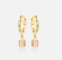 V BY LAURA VANN LENA HOOP AND DROPS MINT EARRINGS