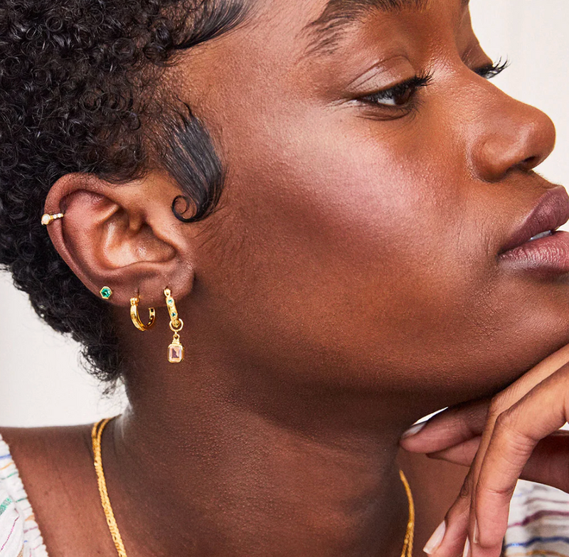 V BY LAURA VANN LENA HOOP AND DROPS MINT EARRINGS