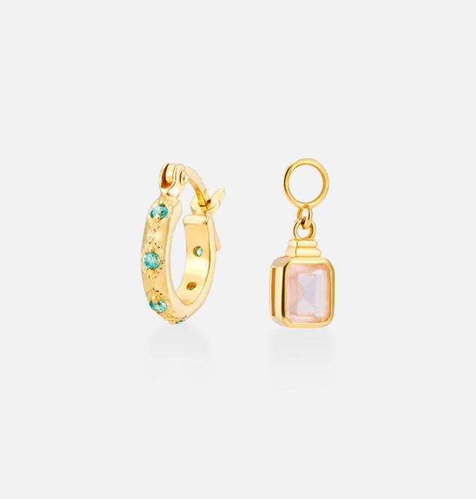 V BY LAURA VANN LENA HOOP AND DROPS MINT EARRINGS