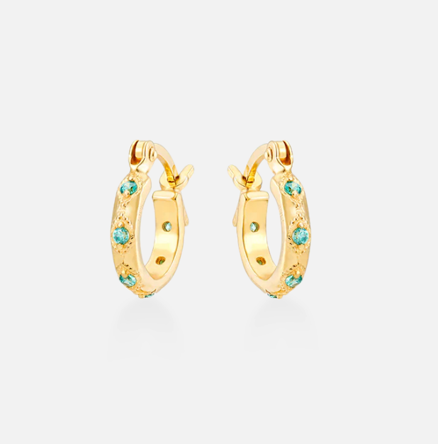 V BY LAURA VANN LENA HOOP AND DROPS MINT EARRINGS