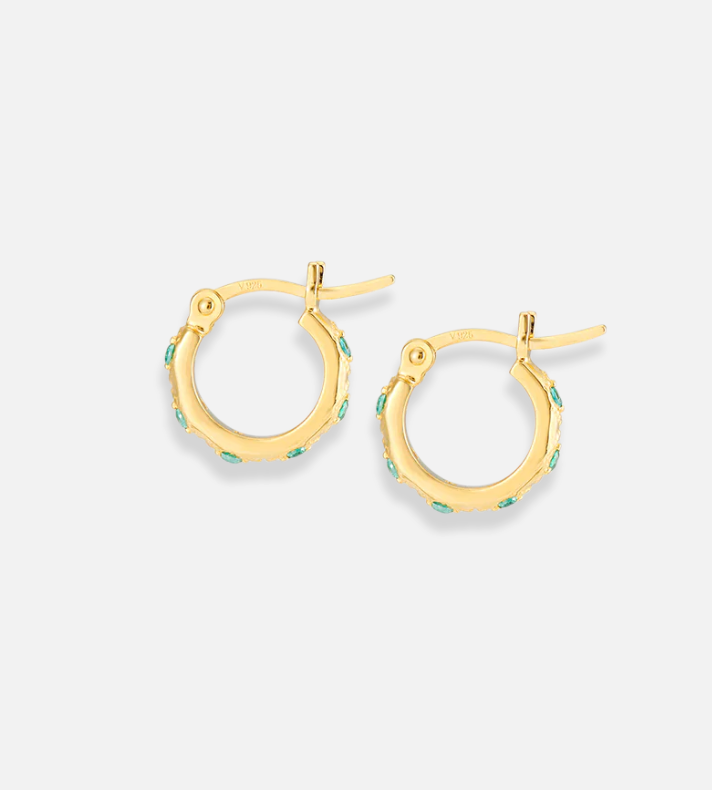 V BY LAURA VANN LENA HOOP AND DROPS MINT EARRINGS