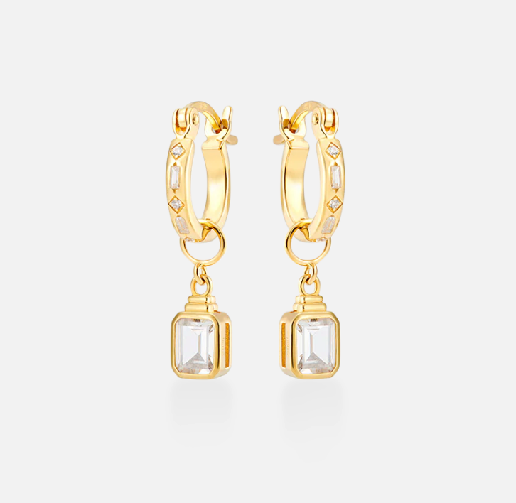 V BY LAURA VANN IRIS HOOP AND DROPS EARRINGS