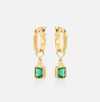 V BY LAURA VANN FRANCES HOOP AND GREEN DROPS EARRINGS