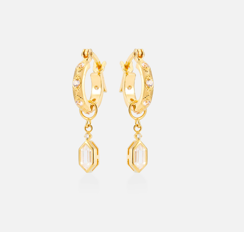 V BY LAURA VANN LENA HOOP AND DROPS EARRINGS
