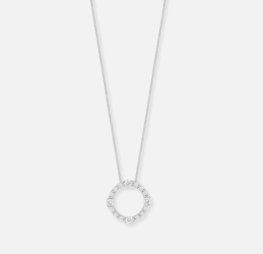 V BY LAURA VANN LUNA SILVER NECKLACE