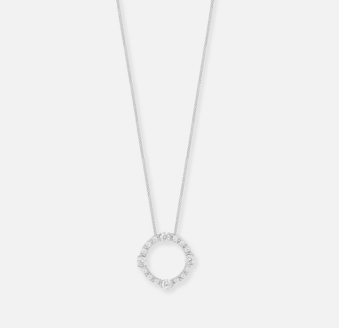 V BY LAURA VANN LUNA SILVER NECKLACE