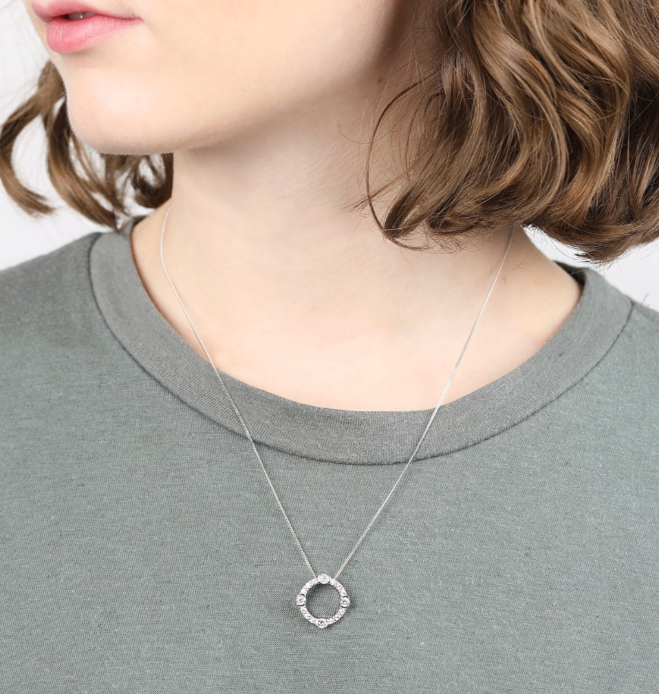 V BY LAURA VANN LUNA SILVER NECKLACE