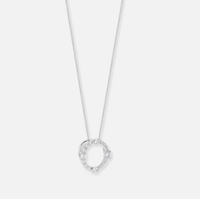 V BY LAURA VANN LUNA SILVER NECKLACE