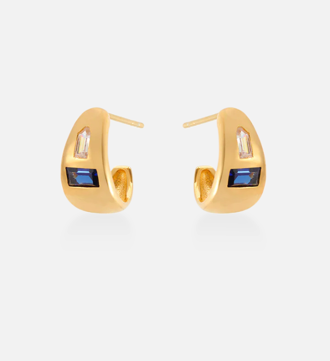 V BY LAURA VANN ERIKA SMALL CHUBBY HOOP EARRINGS