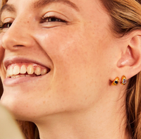 V BY LAURA VANN MINI DIANA CHUBBY HOOP EARRINGS