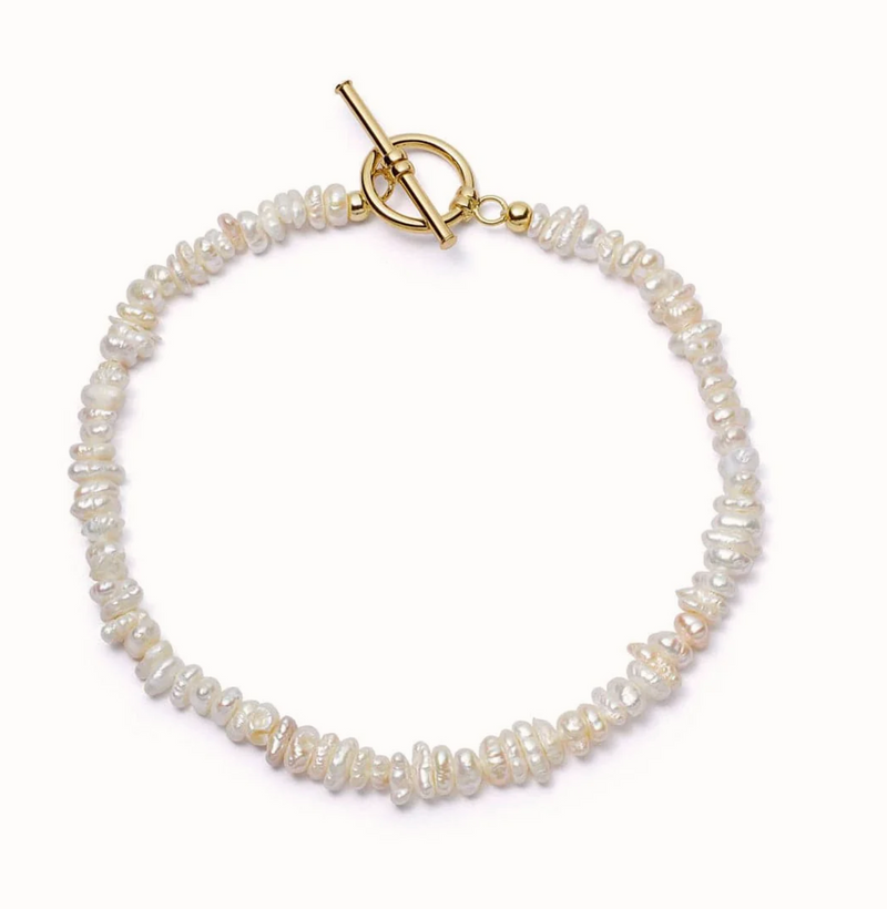 DAISY LONDON POLLY SAYER PEARL T-BAR BRACELET