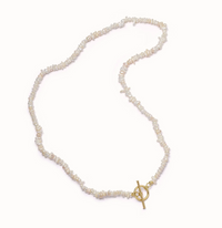 DAISY LONDON POLLY SAYER PEARL T-BAR NECKLACE