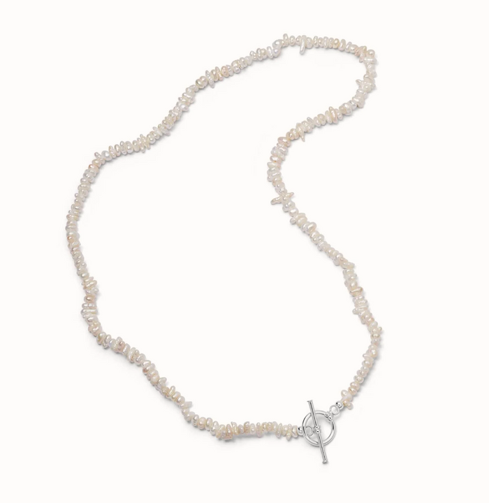 DAISY LONDON POLLY SAYER PEARL T-BAR NECKLACE