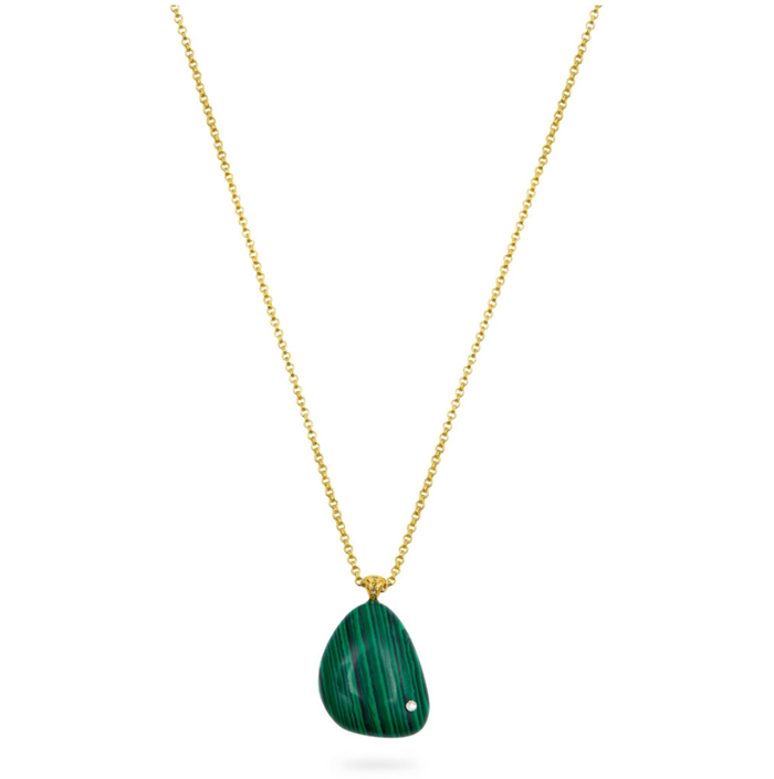 TALIS CHAINS MALACHITE ROCKSTONE PENDANT NECKLACE