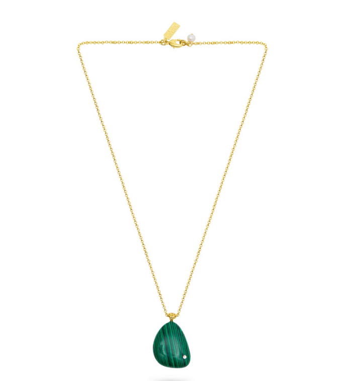 TALIS CHAINS MALACHITE ROCKSTONE PENDANT NECKLACE