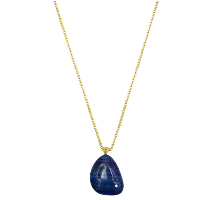 TALIS CHAINS LAPIS ROCKSTONE PENDANT NECKLACE