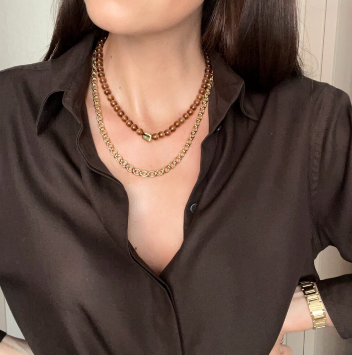 TALIS CHAINS BROWN TOKYO CHOKER