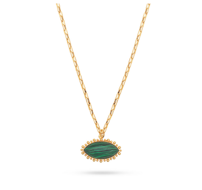 TALIS CHAINS MALACHITE EYE PENDANT NECKLACE