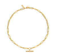 TALIS CHAINS T-BAR PENDANT ON LINK CHAIN NECKLACE