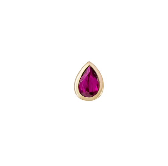MÉTIER FLAT BACK MINI CLAW SET BEZEL PEAR STUD EARRING
