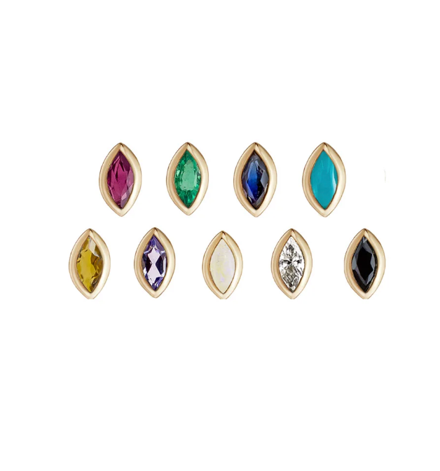 MÉTIER FLAT BACK MINI CLAW SET BEZEL MARQUISE STUD EARRING