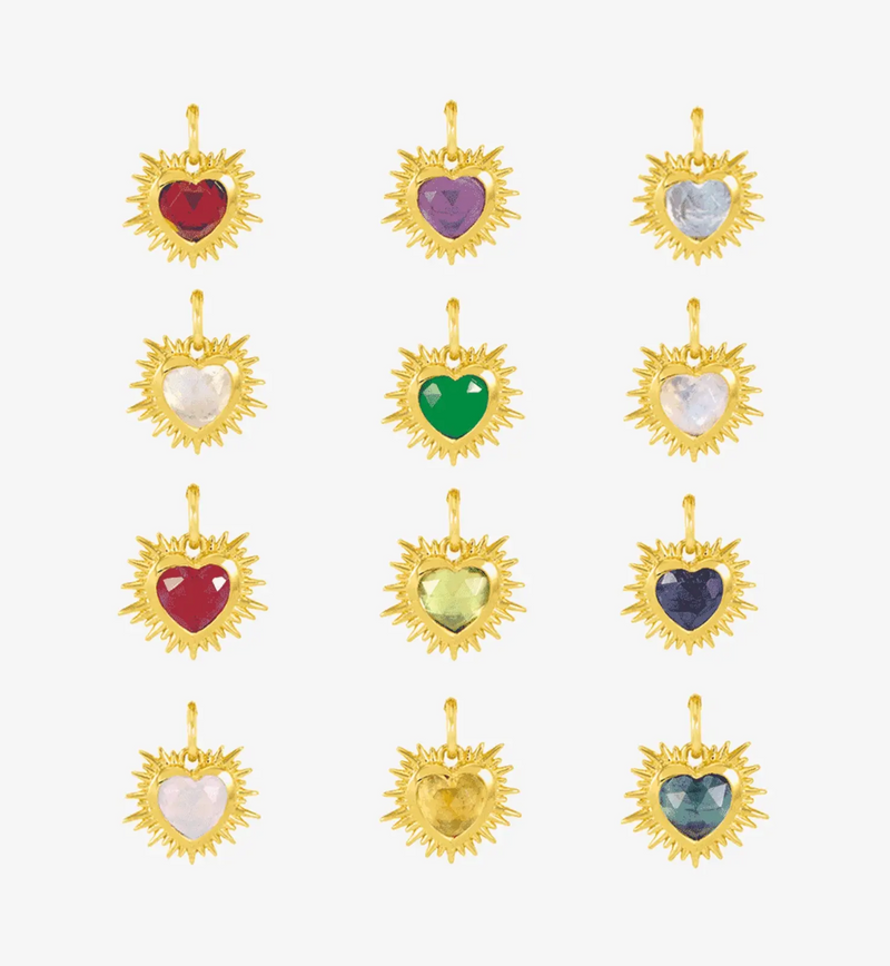 RACHEL JACKSON GOLD BIRTHSTONE HEART AMULET CHARM