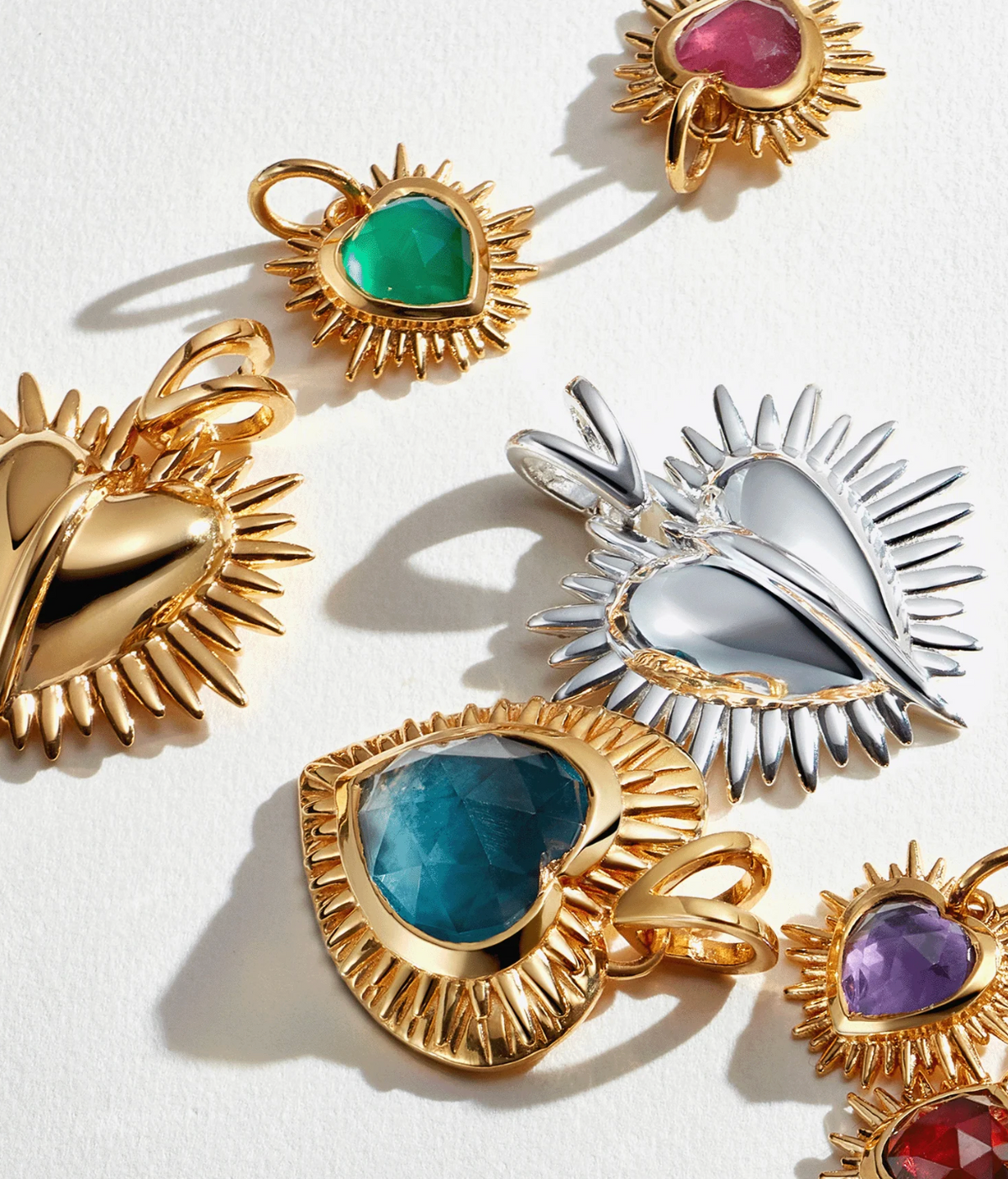 RACHEL JACKSON SILVER BIRTHSTONE HEART AMULET CHARM