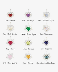 RACHEL JACKSON SILVER BIRTHSTONE HEART AMULET CHARM