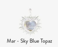 RACHEL JACKSON SILVER BIRTHSTONE HEART AMULET CHARM