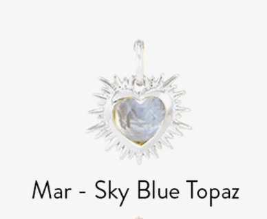 RACHEL JACKSON SILVER BIRTHSTONE HEART AMULET CHARM