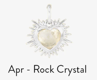 RACHEL JACKSON SILVER BIRTHSTONE HEART AMULET CHARM