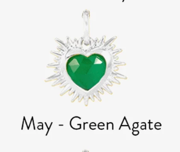 RACHEL JACKSON SILVER BIRTHSTONE HEART AMULET CHARM